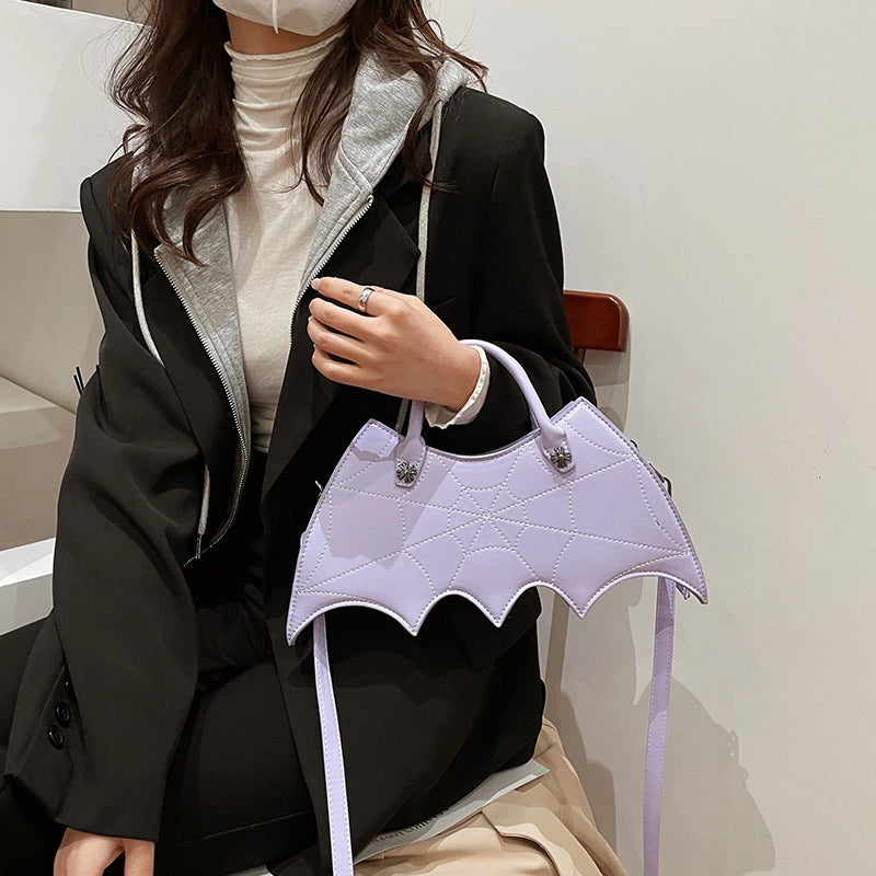 Halloween Women'S Medium Pu Leather Bat Fashion Zipper Handbag