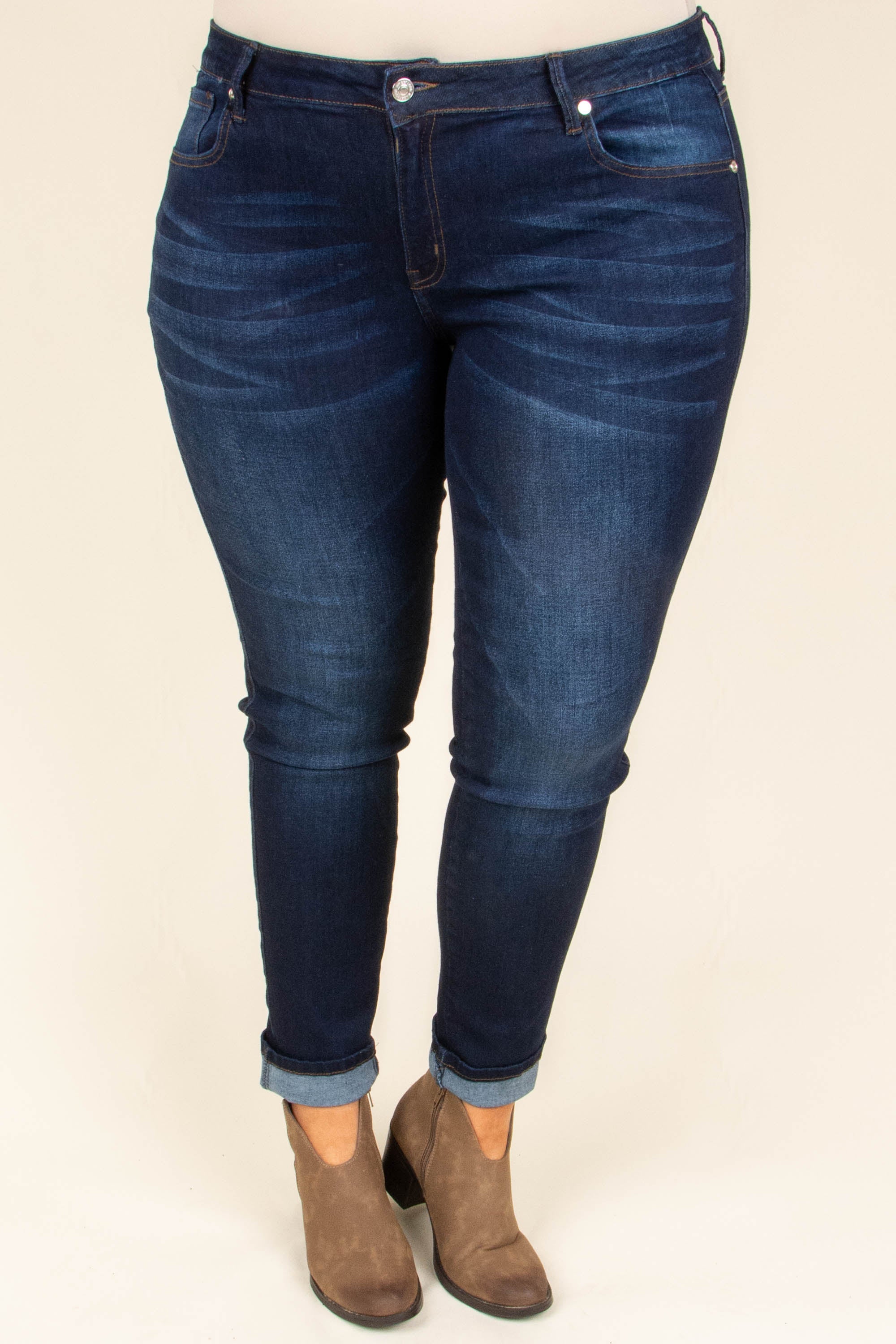 Casting Shadows Skinny Jeans. Dark Wash