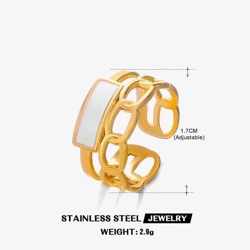 304 Stainless Steel 18K Gold Plated IG Style Plating Cross Open Rings