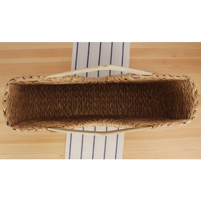 Women's Large Paper String Solid Color Vacation Beach Weave Open Straw Bag