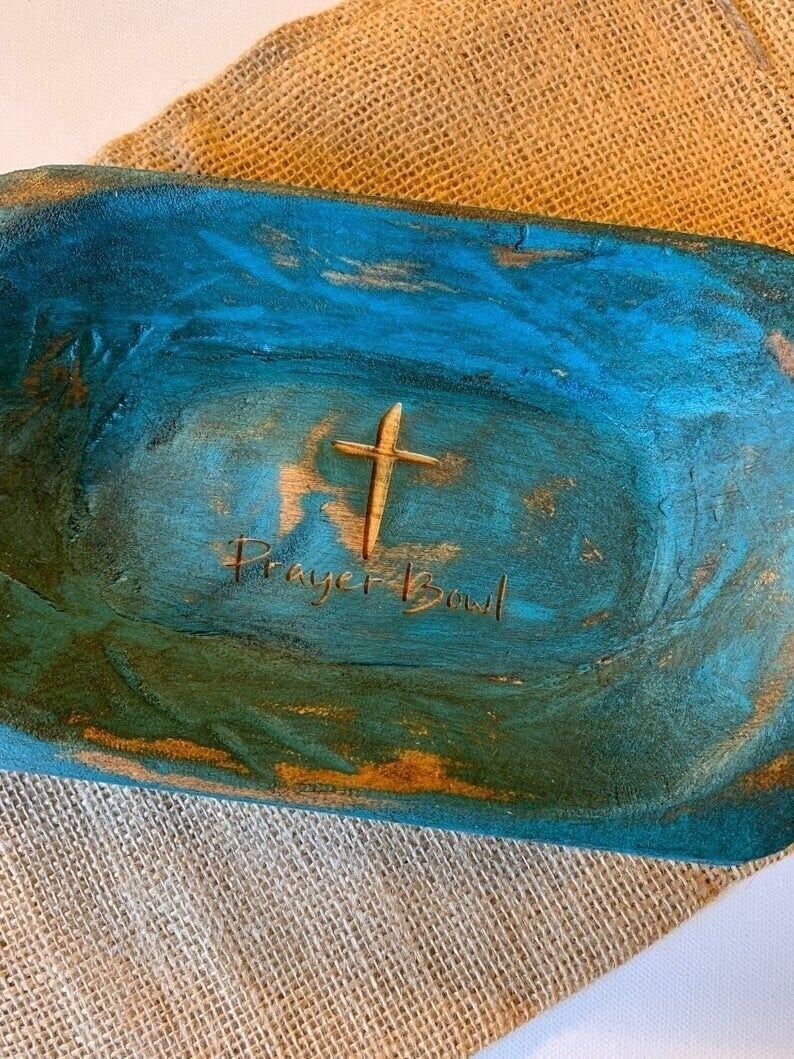 🔥Prayer Bowl Dough Bowl Cross religious gifts