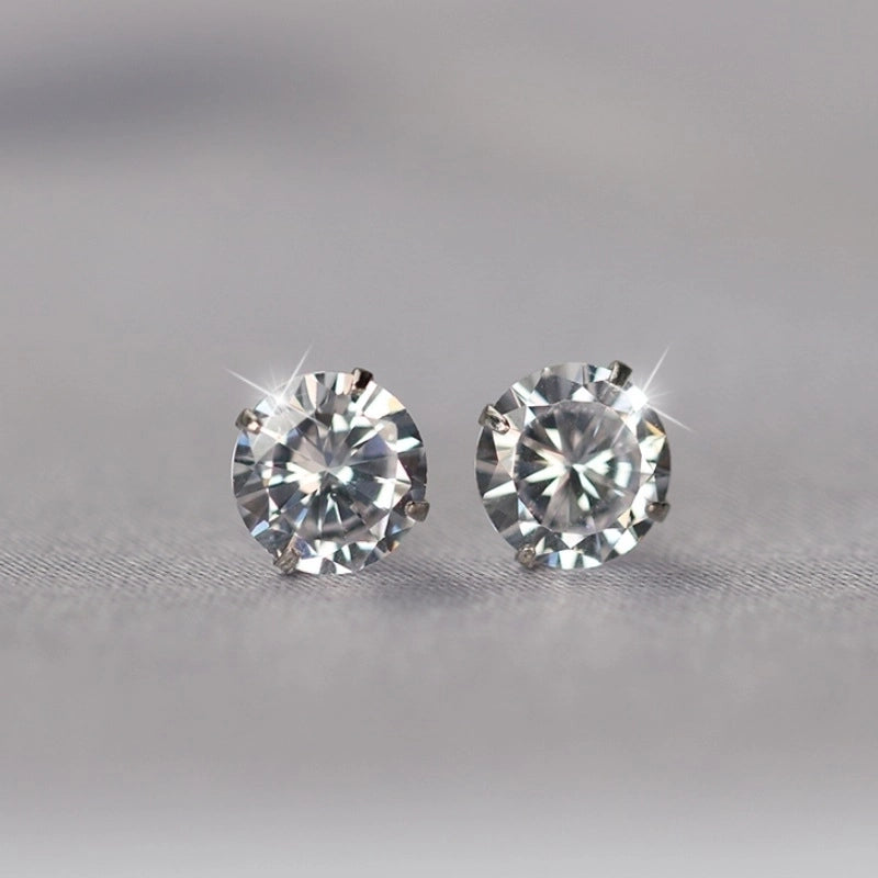 1 Pair Minimalist U Shape Plating Brass Zircon Ear Studs