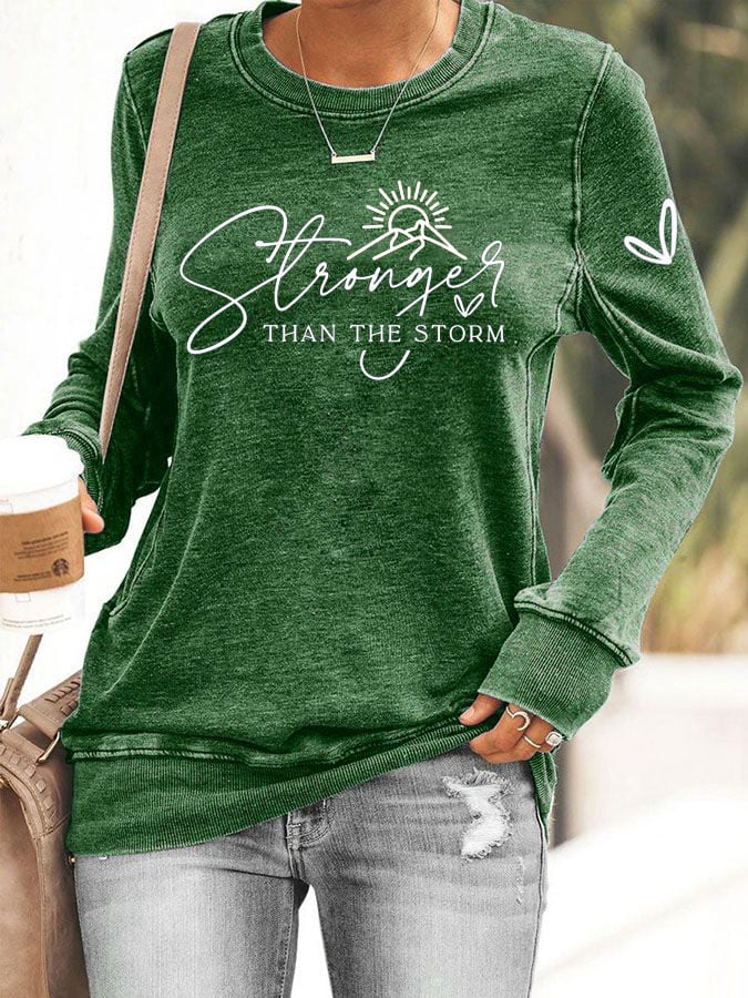 Women's Stronger Than The Storm Print Sweatshirt