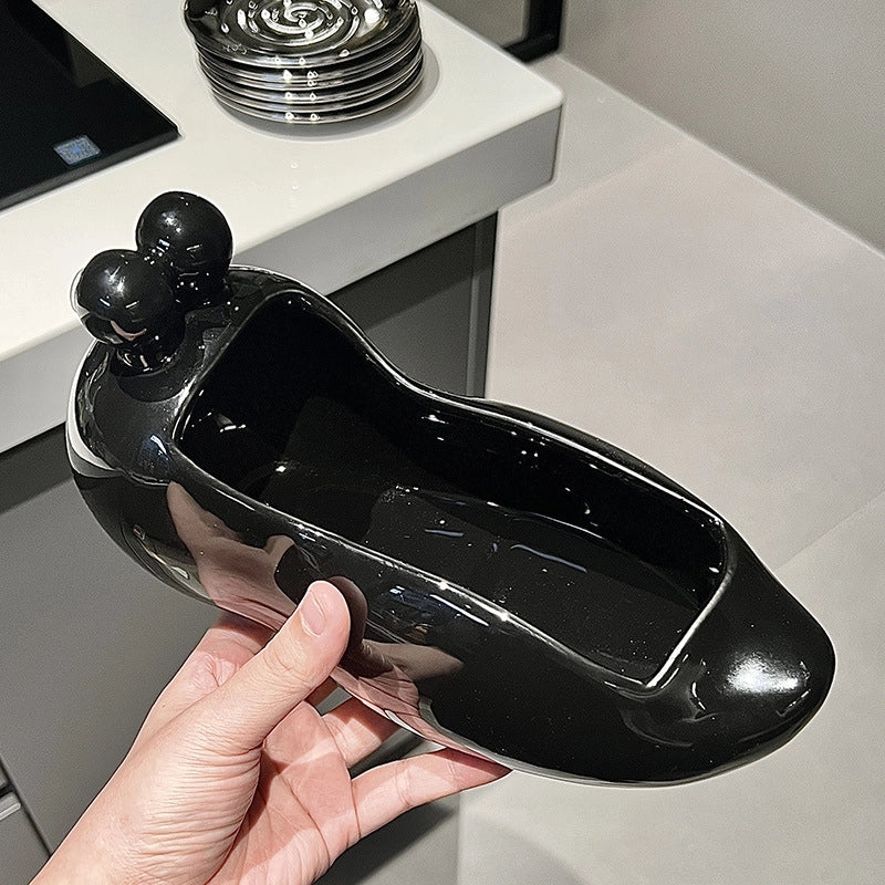 Light Luxury Ceramic Snail Bone Dish Suit Household High-looking Small Dish Living Room Coffee Table Decorative Fruit Plate