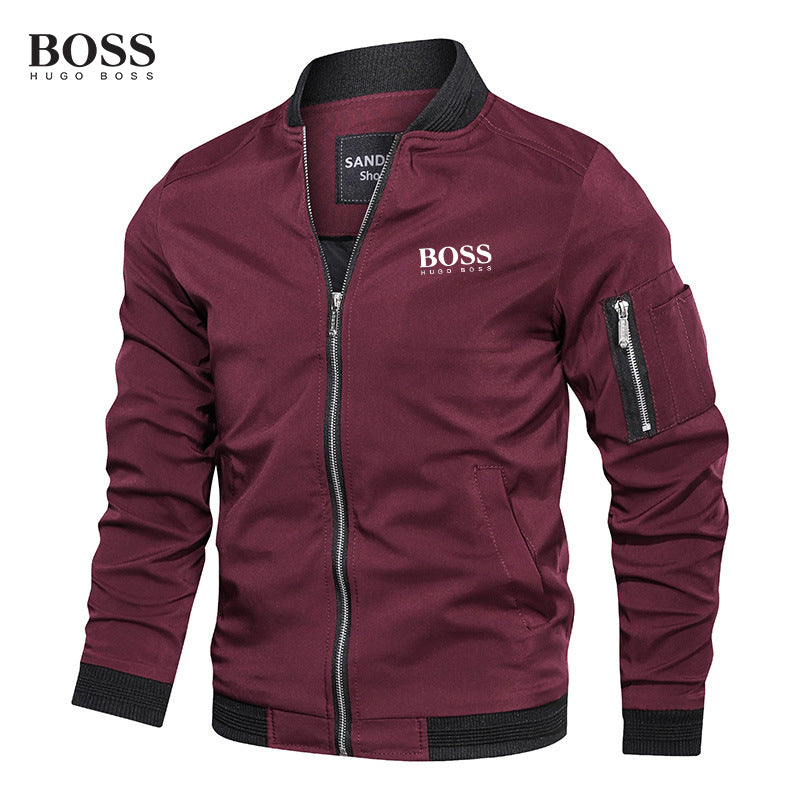 BOSS Men-s Baseball Collar Casual Jacket