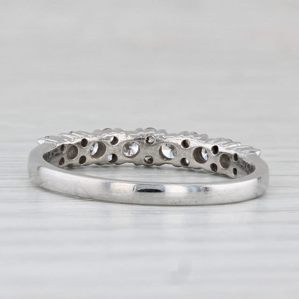 0.46ctw Diamond Wedding Band 10k White Gold Ring Stackable Size 8