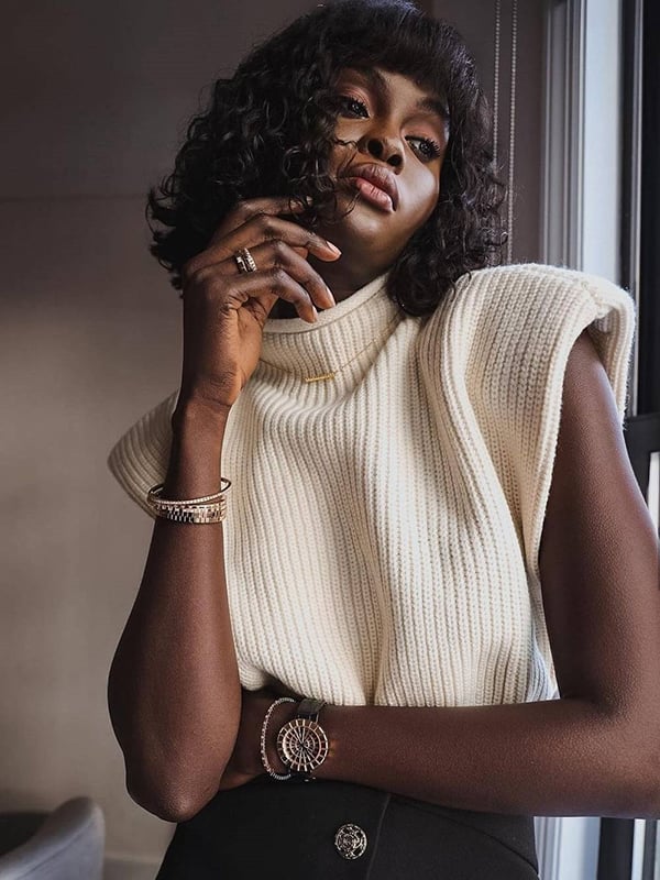 Casual Cap Sleeve Solid Color High-Neck Sweater Tops Pullovers