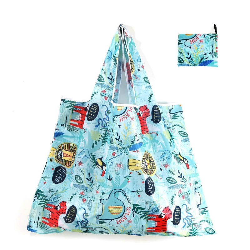 Cute Pastoral Flower Polyester Composite Needle Punched Cotton Shopping Bags