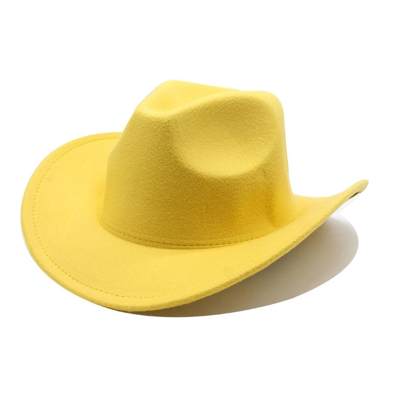 Unisex Retro Ethnic Style Sweet Solid Color Big Eaves Fedora Hat