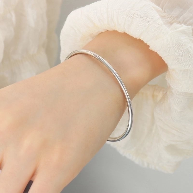 Minimalist Solid Color 304 Stainless Steel 18K Gold Plated Bangle In Bulk
