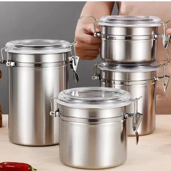 4 Pcs Stainless Steel Jar Set