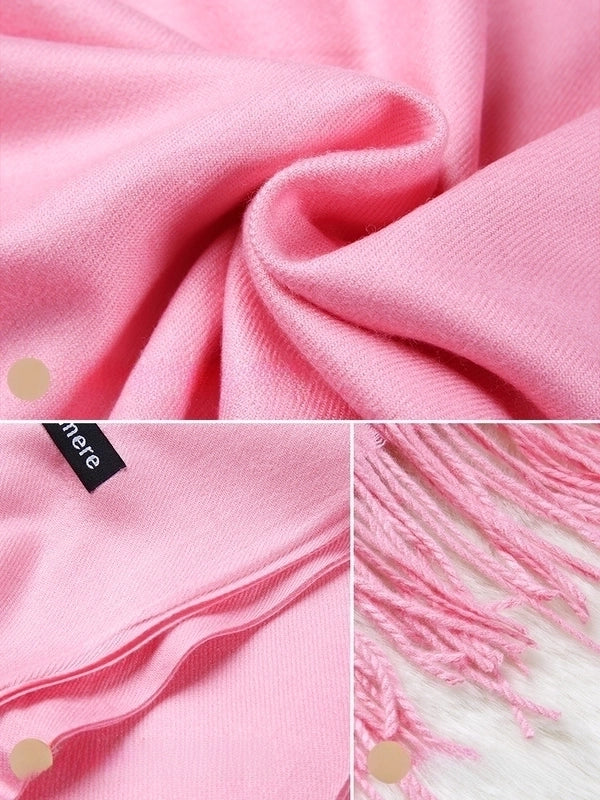 Autumn And Winter Imitation Cashmere Scarf Classic Double-sided Solid Color Men's And Women's Warm Large Shawl Dual-use Scarf