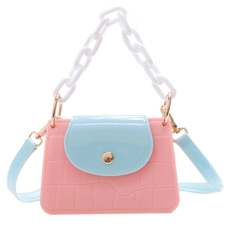 Women's Mini All Seasons Pvc Color Block Fashion Square Magnetic Buckle Square Bag