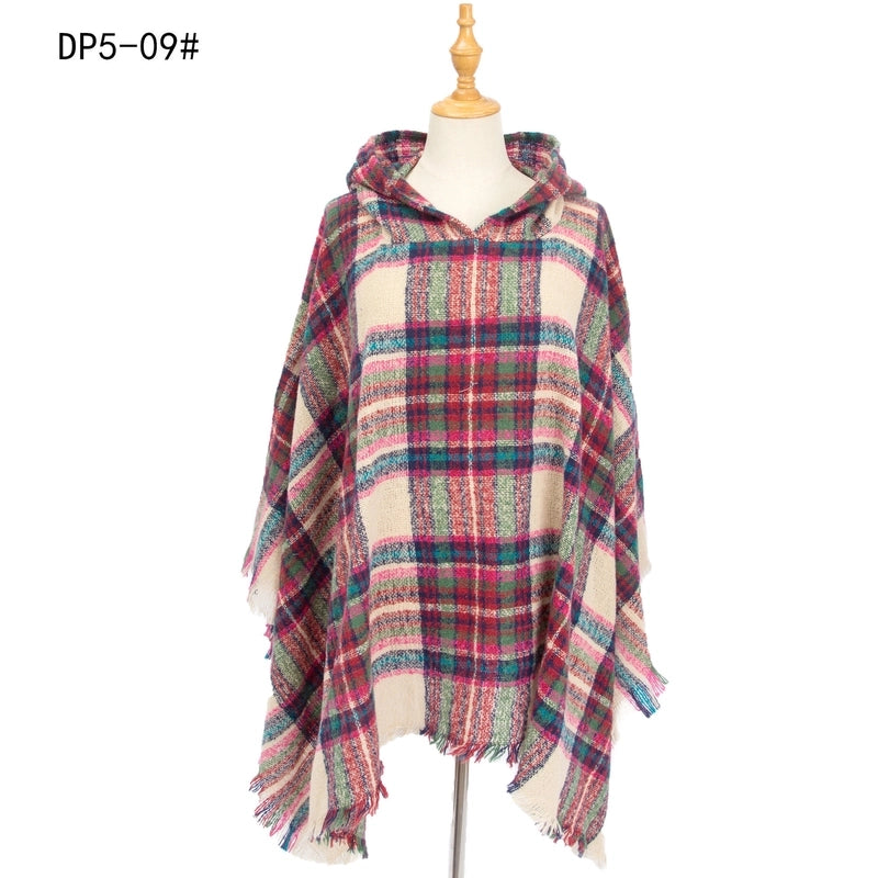 Women's Streetwear Plaid Polyester Tassel Shawl