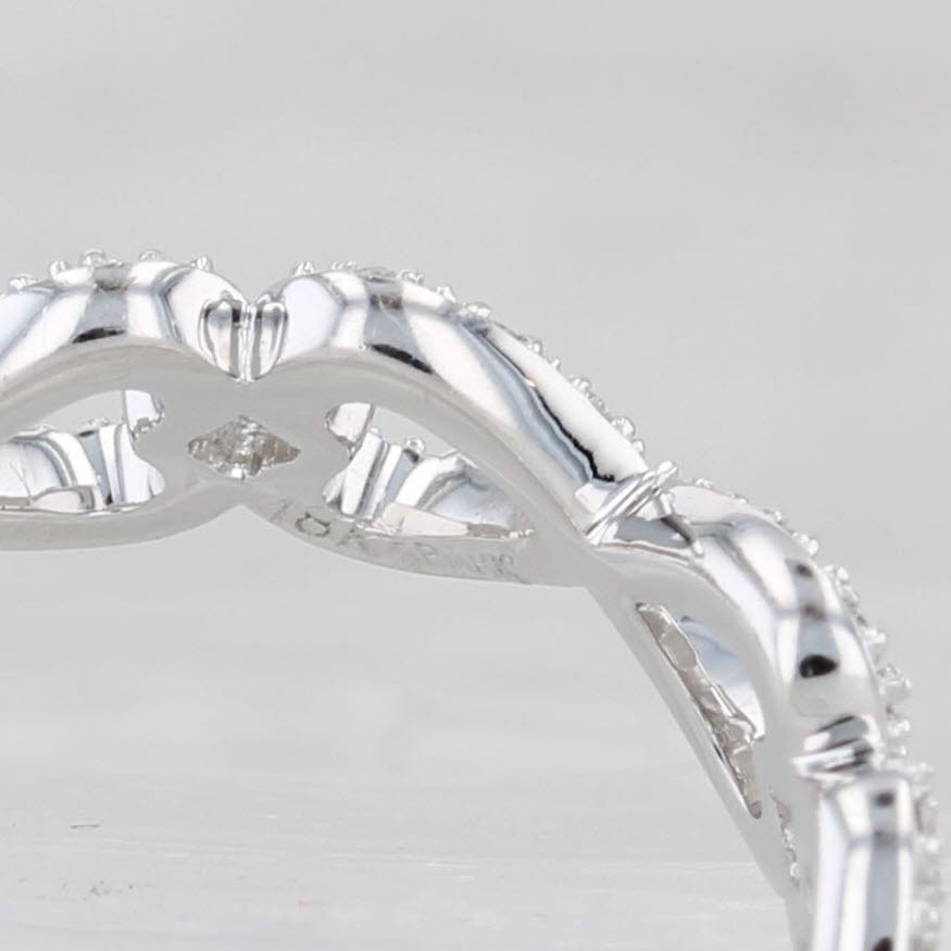 New 0.40ctw Diamond Infinity Hearts Eternity Ring 18k White Gold Size 6 Spark