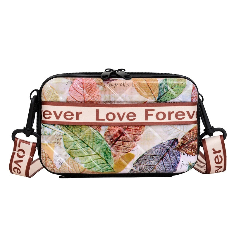 Women's Medium PVC Letter Polka Dots Butterfly Streetwear Square Zipper Square Bag