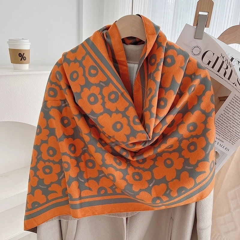 Women's Minimalist Commute Color Block Viscose Fiber Printing Scarf
