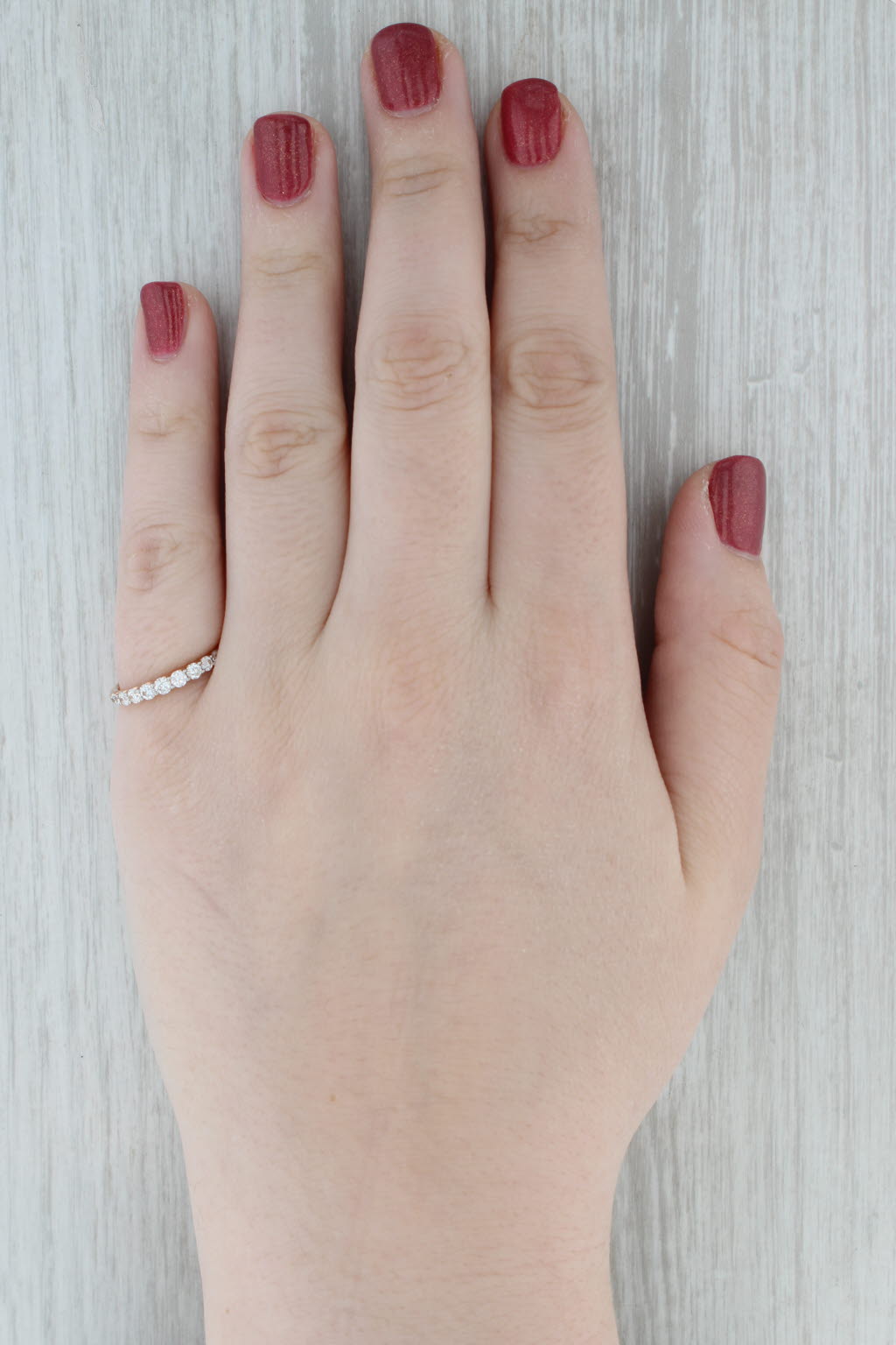 0.50ctw Diamond Wedding Band 14k Rose Gold Stackable Anniversary Size 7 Ring