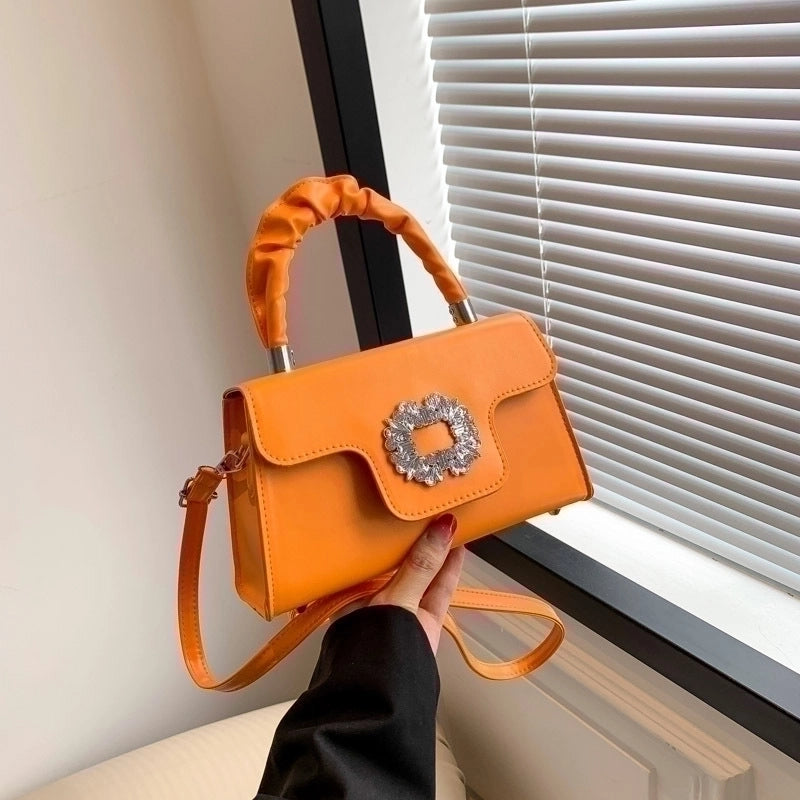 Women's All Seasons Pu Leather Solid Color Streetwear Square Magnetic Buckle Handbag