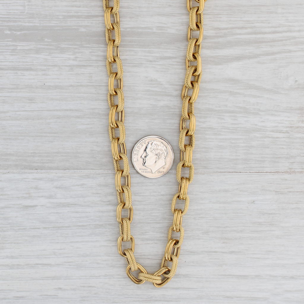 Long Cable Chain Necklace 18k Yellow Gold 29.75 6.7mm