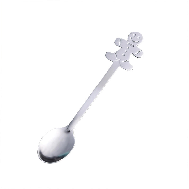 Christmas Cute Christmas Socks Gingerbread Snowman 410 Stainless Steel Spoon 1 Piece 1 Set