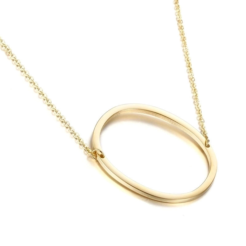 Titanium Steel 18K Gold Plated Minimalist Plating Letter Necklace