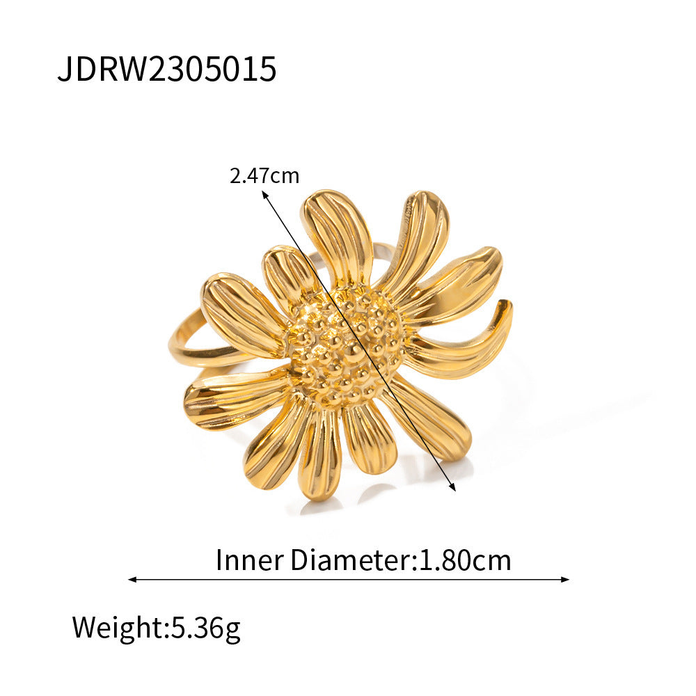 Jie Ding Stainless Steel Rhinestone Ring Titanium Steel Jewelry Hot Sale Female Ring