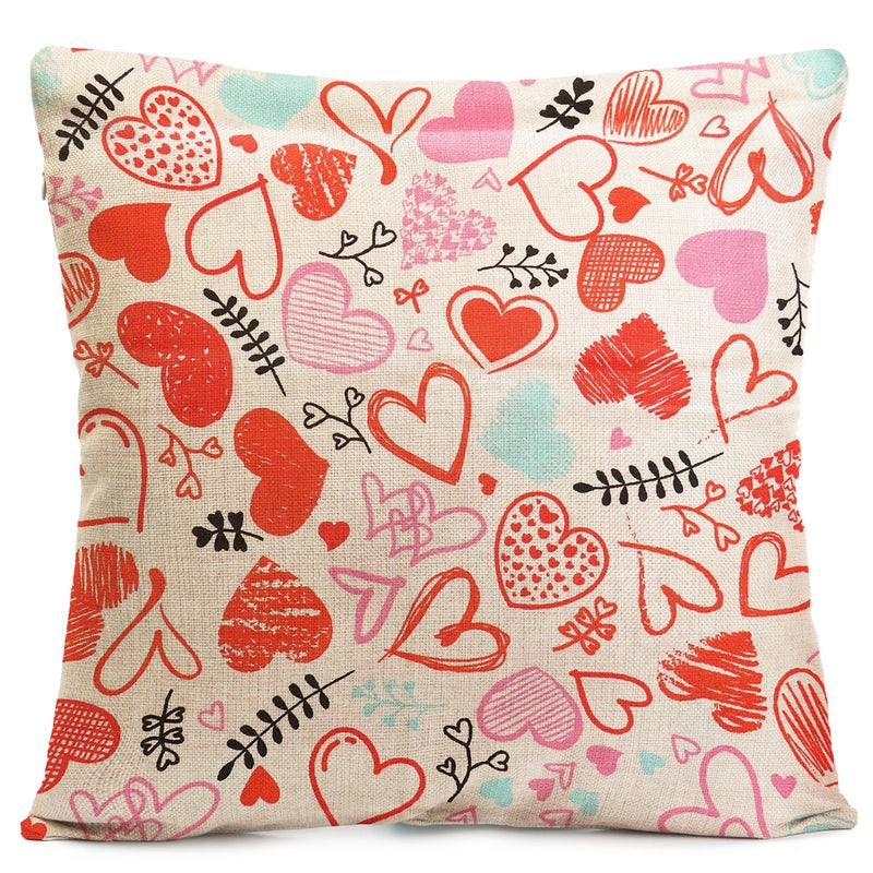 Valentine'S Day Elegant Lady Minimalist Heart Shape Linen Polyester Pillow Cases Couch & Sofa Decor