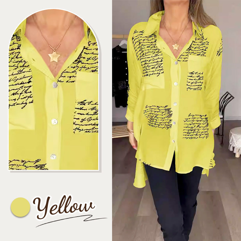 🎁Hot Sale 49%OFF💖Letter Print Fashion Lapel Shirt