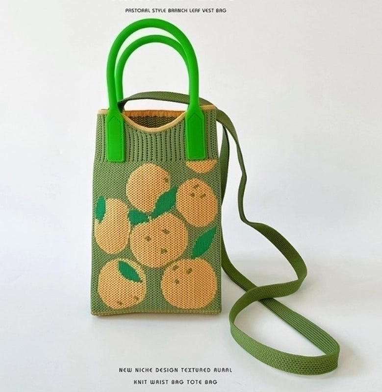 Women's Polyester Fruit Cute Open Handbag