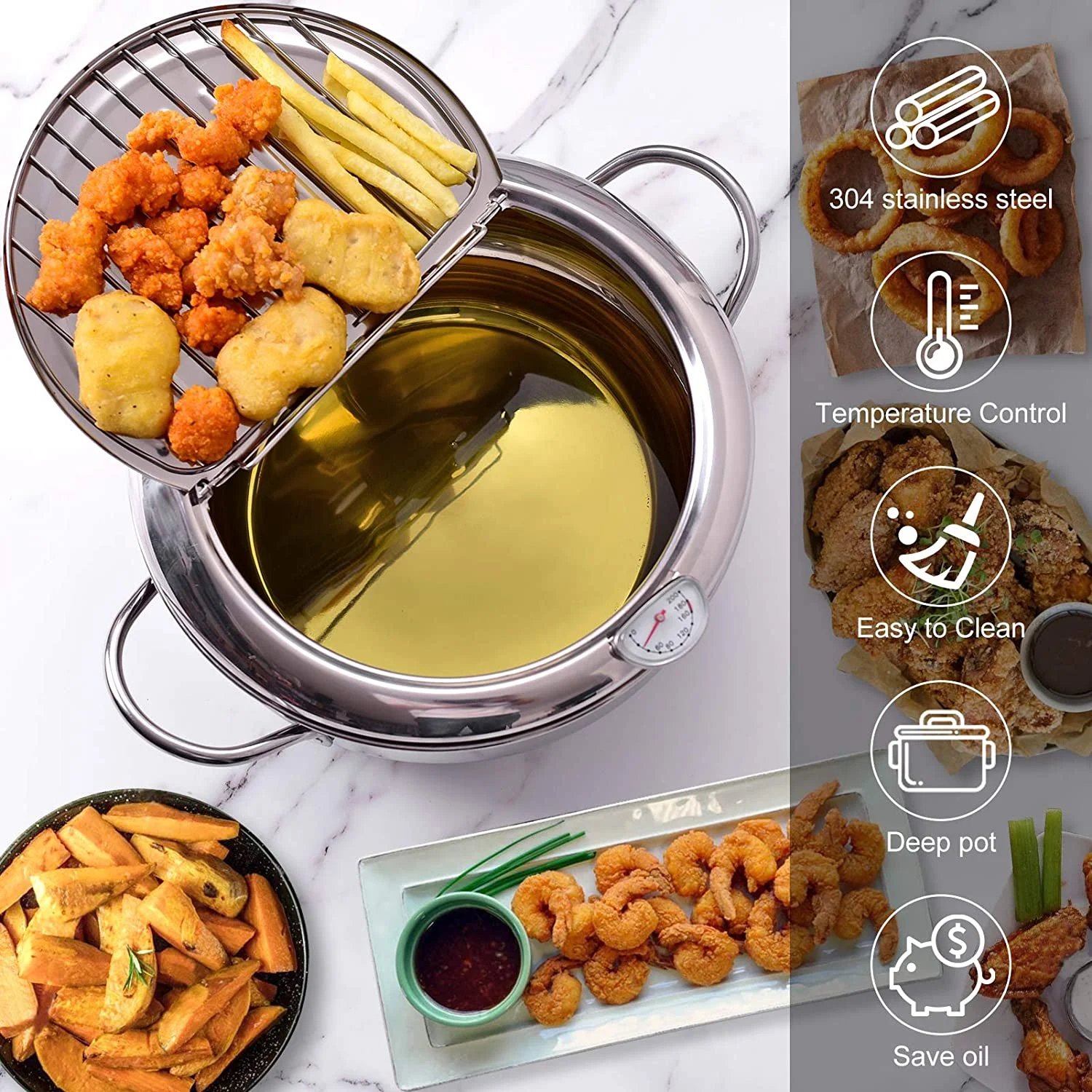 2023 Hot Sale—Stainless Steel Deep Frying Pot & Free shipping