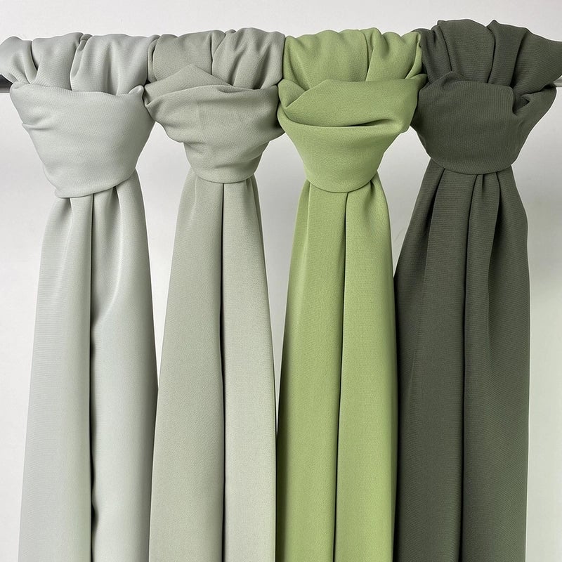 High Quality Satin Chiffon Drape Long Scarf Ladies Pleated Scarf