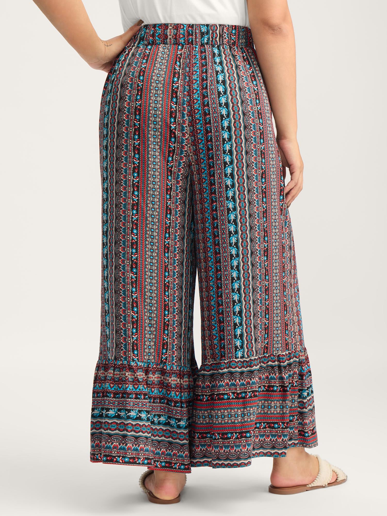 Boho Stripes Stretchy Waist Pants