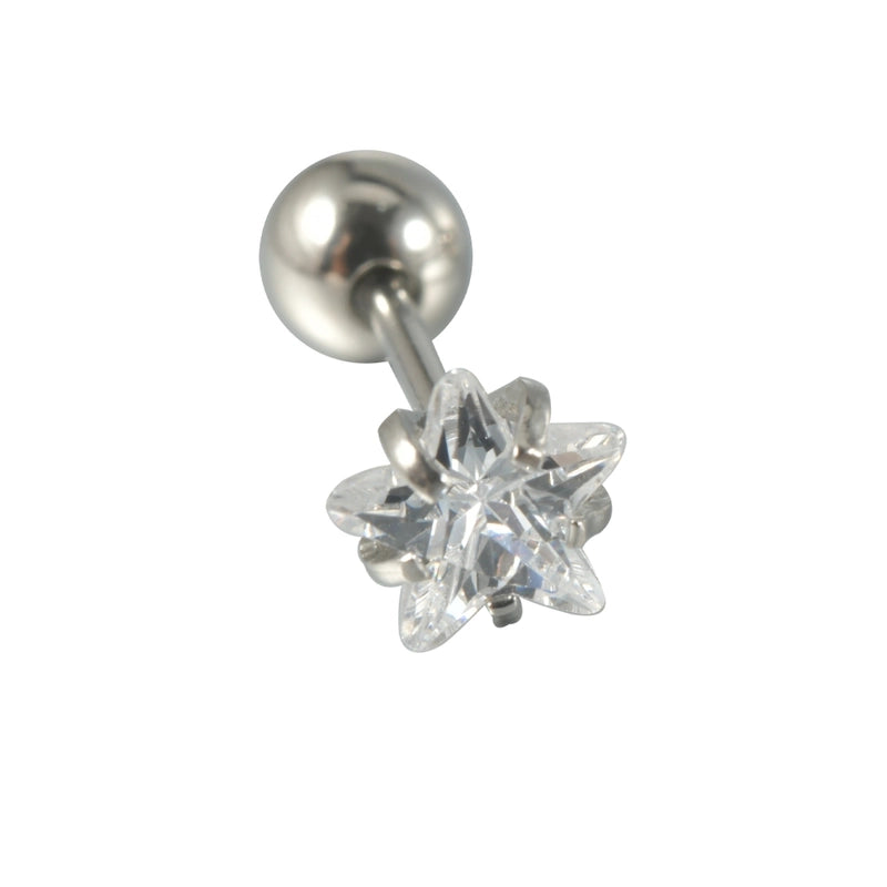 1 Piece Ear Cartilage Rings & Studs Casual Elegant Vacation Star 304 Stainless Steel Inlay Zircon 18K Gold Plated Lip Rings Ear Cartilage Rings & Studs