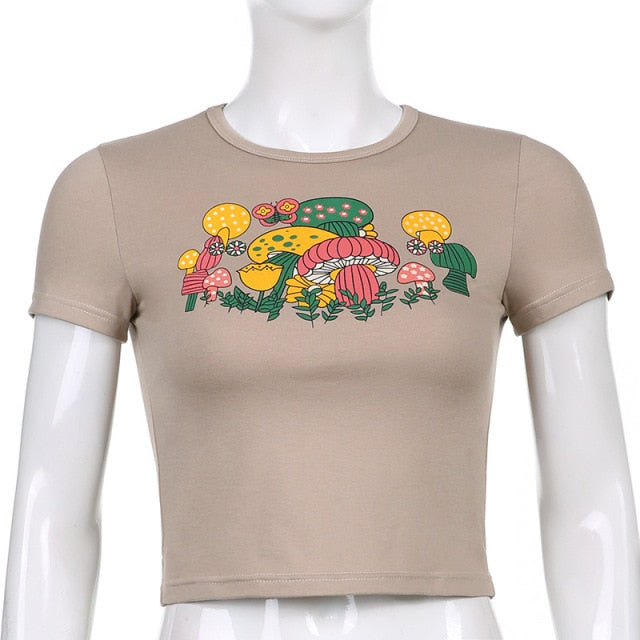 Mushroom Garden Crop Top