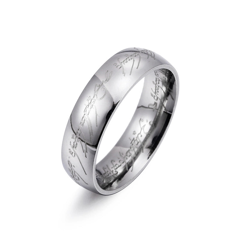Fashion Letter 201 Stainless Steel Gold Plated Plating Rings