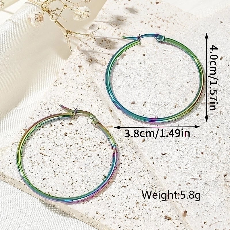 1 Pair Minimalist Artistic Round Plating 304 Stainless Steel Earrings