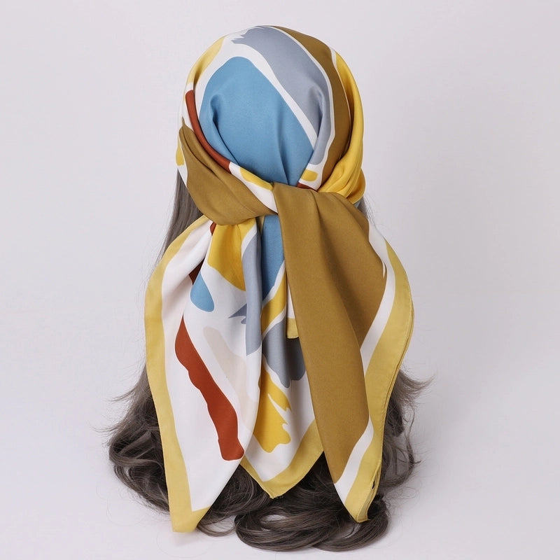 Women's Classic Style Color Block Polyester Shawl