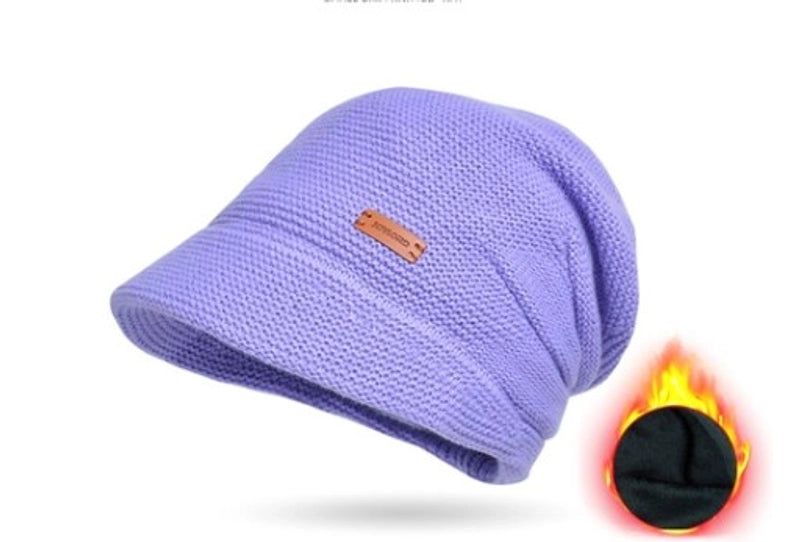 Women's Basic Lady Minimalist Solid Color Wide Eaves Wool Cap