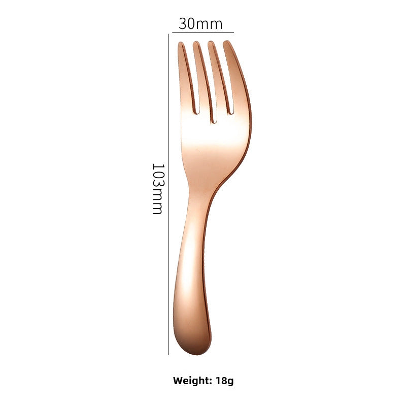 304 Stainless Steel Short Handle Spoon Mini Children's Tableware Ice Cream Dessert Spoon Tea Spoon Outdoor Travel Convenient