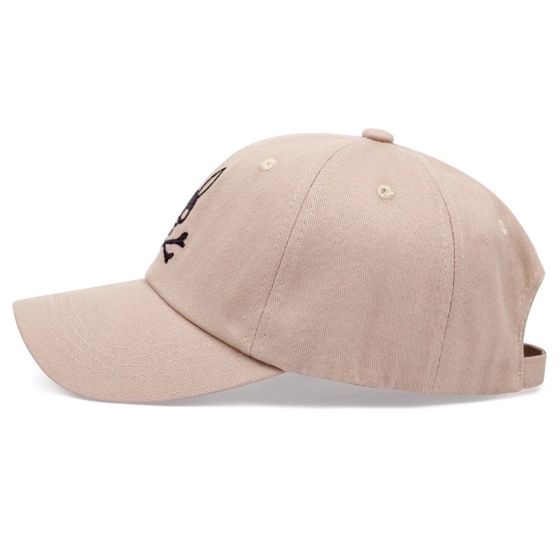 Unisex Basic Retro Minimalist Bunny Ears Skull Embroidery Curved Eaves Baseball Cap