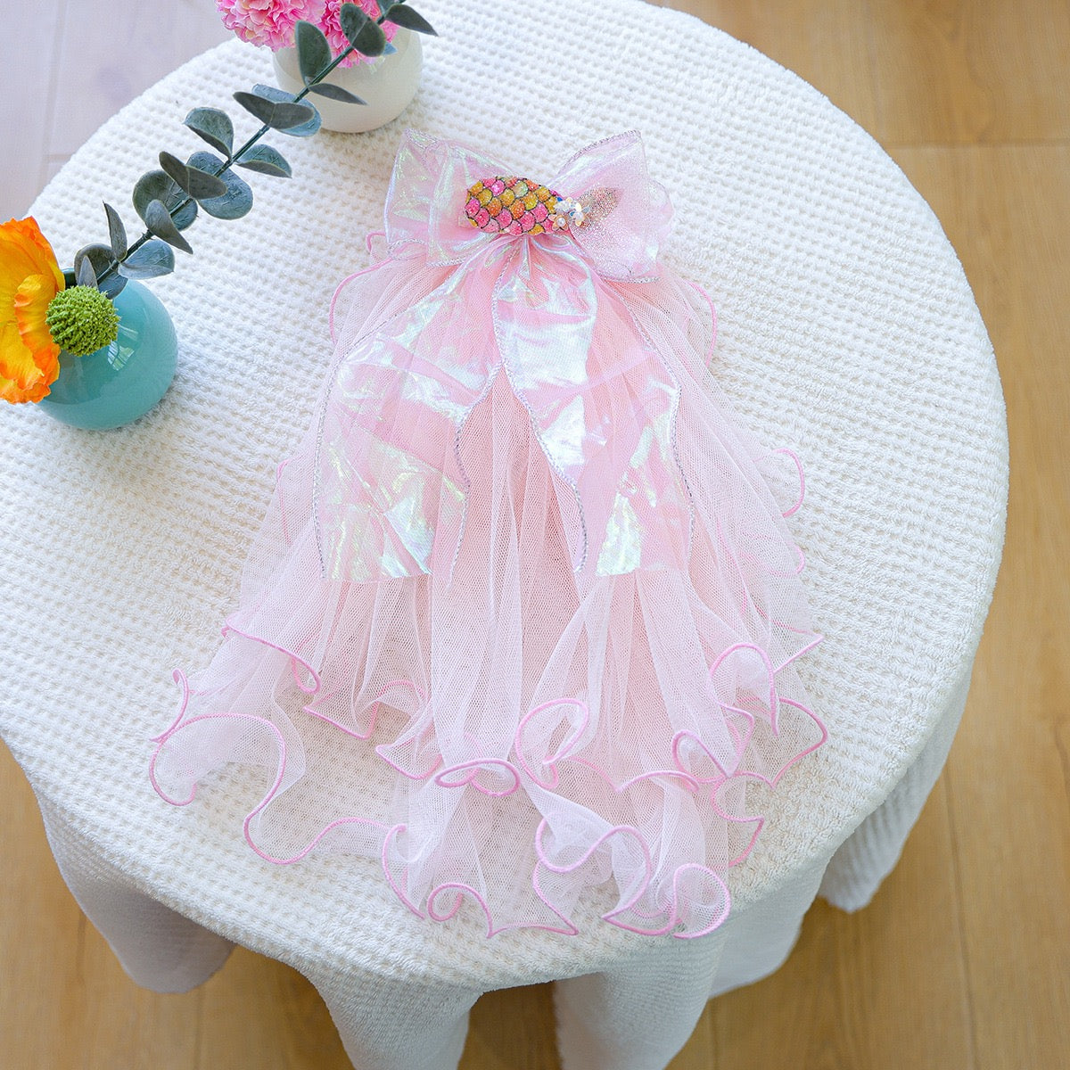 Bow/Mermaid/Ear Pattern Dog Cat Veil
