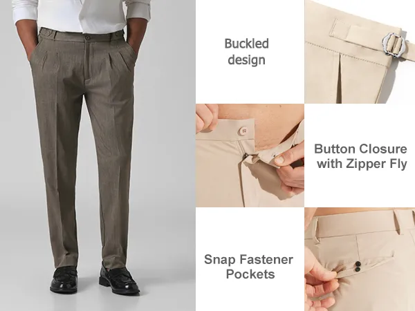 🔥9-PACK ONLY $34⚡Men's Stretch Gurkha Pants Slim Fit Dress Pants