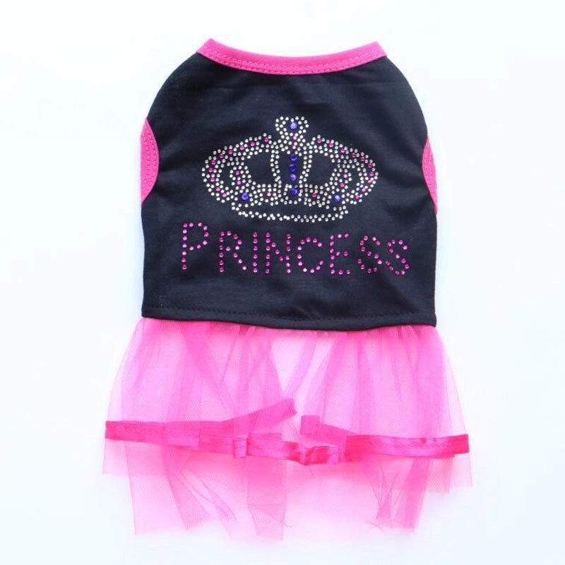 Princess Cotton Letter Heart Shape Crown Pet Clothing