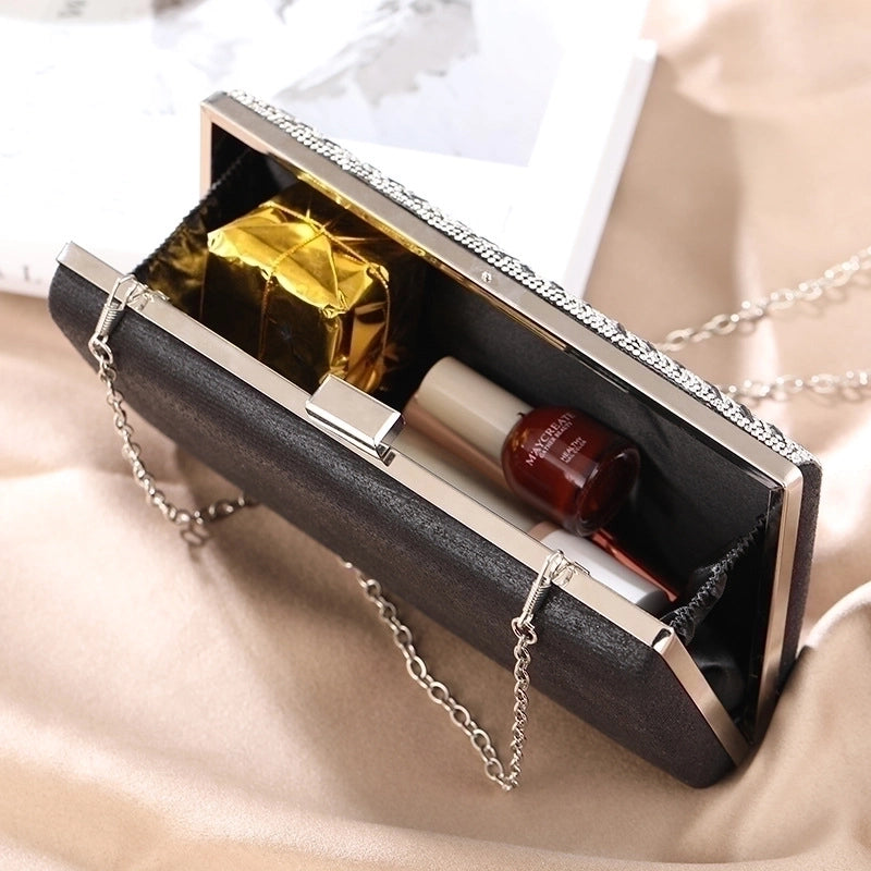 Women's Polyester Stripe Vintage Style Square Magnetic Buckle Evening Bag