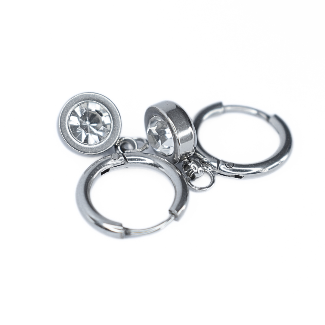 Framed diamond hoop - Silver