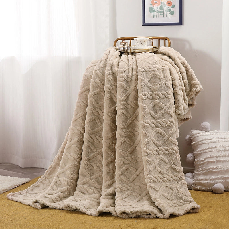 Single Layer Tower Skin Fleece Solid Color Blanket Home Simple Office Nap Blanket Air-conditioning Blanket Cover Blanket Blanket