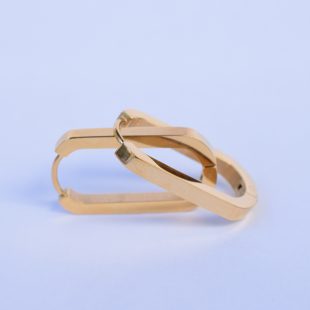 20mm Chunky oval hoops - Gold