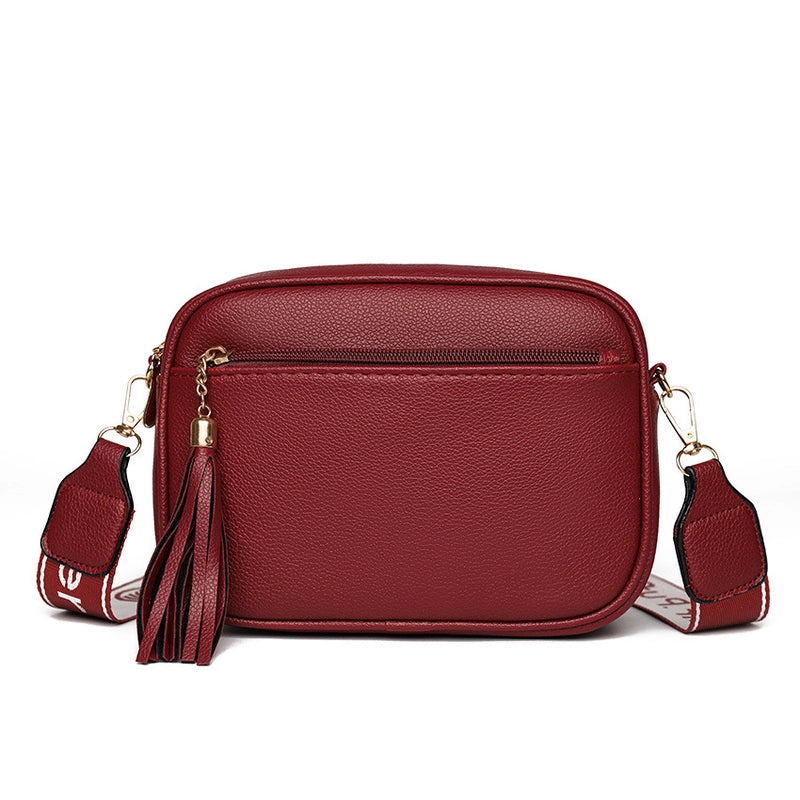 Women's Small Pu Leather Solid Color Vintage Style Streetwear Square Zipper Crossbody Bag