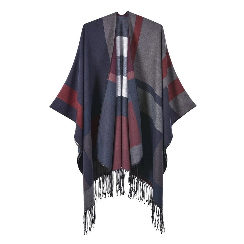 Women's Streetwear Solid Color Imitation Cashmere Tassel Shawl